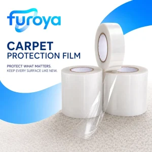 PE Greaseproof Plastic Carpet Protective Film Roll for Temporary Floor Protection