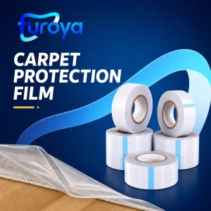 PE Plastic Greaseproof Protective Film Roll 50cm Width for Carpet Flooring Protection During Building Finishing