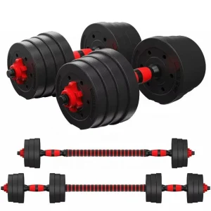 PE and Cement Adjustable Dumbbell Barbell Set for Home Gym, Eco-Friendly