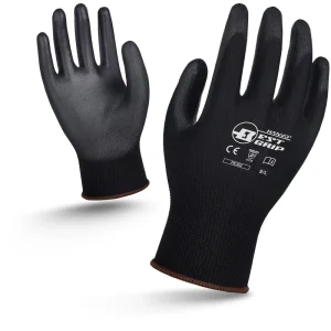PE302 Breathable Polyester Knit Wrist Work Gloves with Coated Palm and Anti-Slip Abrasion-Resistant Protection