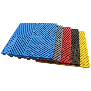PP Anti-Slip Waterproof Click Floor Tiles Indoor Raised Floor for Workshop, Car Wash, and Garage