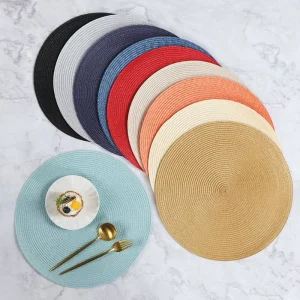 PP Circle Placemat Heat-Resistant Minimalist Customizable Solid Color Dining Mat