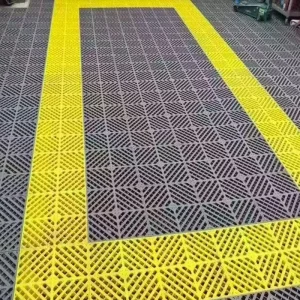 PP Decking Car Wash Splicing Grid Grille Interlocking Garage Floor Tiles Anti-Slip Removable Water Resistant Eco-Friendly