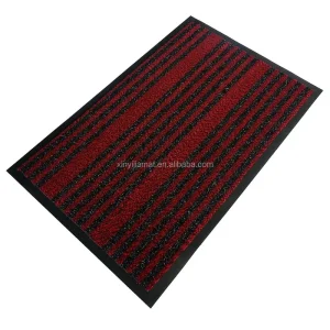 PP Tufted Door Mat with Wide Stripe, Narrow Stripe, or Plain Color Pattern