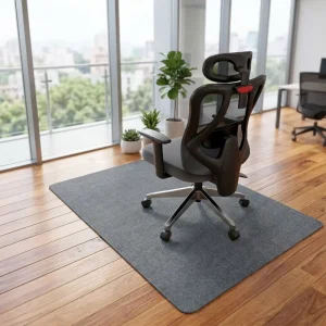 PU Chair Mat for Office and Gaming 120x90cm Thin Non-Slip Soundproof Washable Floor Heating Compatible