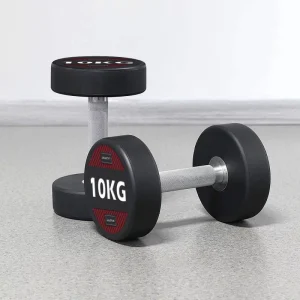 PU Dumbbell Sets with Custom Logo, Round Dumbbells for Gym Training