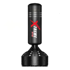 PU Leather Punching Bag with Protection Cover and Suction Cups Filled with Sand for Striking and Kicking