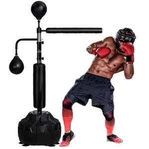 PU Leather Standing Boxing Punch Bag Inflatable with Water or Sand Filling for Training