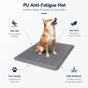 PU Pet Mat for Dogs & Cats Anti-Slip Waterproof Easy Clean Floor Mat for Kitchen Bathroom & Crate