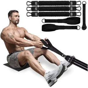 PU Pull-Up Resistance Band Set with Rubber Exercise Bands for Gym Workout Training