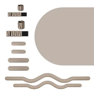 PU Rubber Yoga Mat Set with Anti Slip Surface, Oval Arch Design, Silicone Bars, Ankle and Wrist Weights