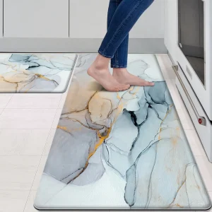 PVC Anti-Fatigue Non-Slip Kitchen Mat Set, Golden, Runner