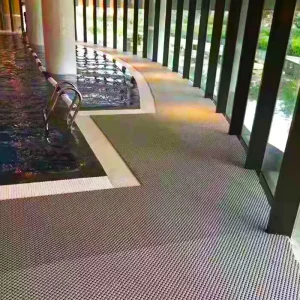 PVC Anti-slip Bath Mat Indoor/Outdoor Modular Interlocking Design Easy Clean for Swimming Pool Kindergarten Bathroom Floor Drain