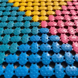 PVC Bath Mat Anti-Slip Water-Resistant Puzzle Pattern Square Mat 6.5mm or 8.5mm Thick for Home Hotel Bathroom Pool