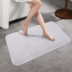 PVC Bathroom Floor Mat Non-Slip Stain-Resistant Hollow Design with Suction Cups for Preventing Water Pooling