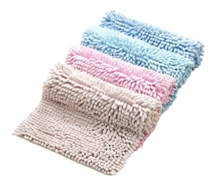 PVC Chenille Bath Mat Ultra Soft Absorbent Microfiber Bathroom Rug