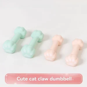 PVC-Coated Cat Paw Dumbbell Pair Light Strength Training Non-Slip Fitness Dumbbells