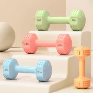 PVC-Coated Cement-Filled Curved Dumbbell with Dual Flat Sides, Lightweight Toning Weight