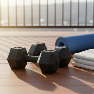 PVC-Coated Cement Hexagonal Dumbbell Set