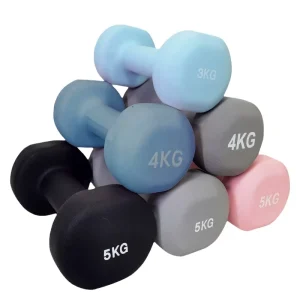 PVC-Coated Solid Cast Iron Dumbbell, Flat Head, Matte Finish, Non-Slip Grip, Home Use