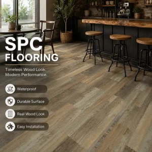 PVC Flooring Waterproof Eco Friendly Rigid Core Design 10mm 12mm 14mm SPC Flooring
