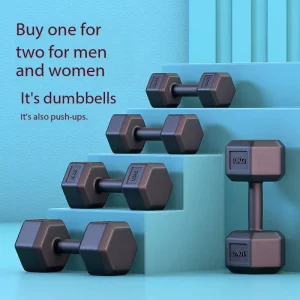 PVC Hex Dumbbell Set, Non-Slip, Push-Up Stand, Home Gym