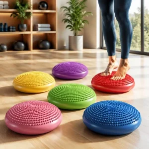 PVC Inflatable Massage Balance Wobble Disc, 34 cm Diameter, 900 g, Waterproof with Pump