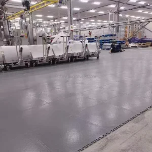 PVC Modular Industrial Interlocking Floor Tile Anti-Abrasion Waterproof for Garages and Factory Workshops