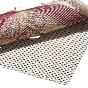 PVC Rug Pad Anti-Skid Mat for Hardwood Floors and Area Rugs Square Shape Bedroom Use