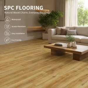 PVC SPC Flooring Wood Grain Waterproof Durable Click Installation 7mm 10mm