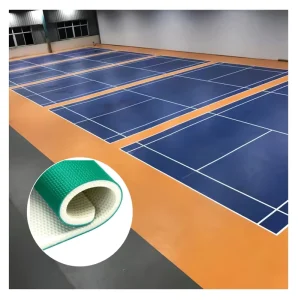 PVC Sport Flooring Badminton Basketball Table Tennis Pickleball Courts Eco Friendly Custom Color Anti Slip Shock Absorption
