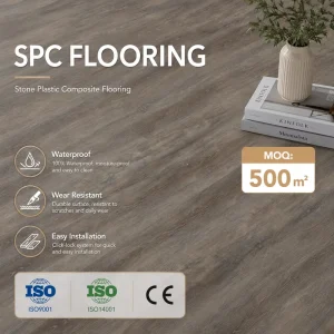 PVC Vinyl Flooring Waterproof Sound Insulation Durable 12mm 14mm SPC Flooring for Commercial Project