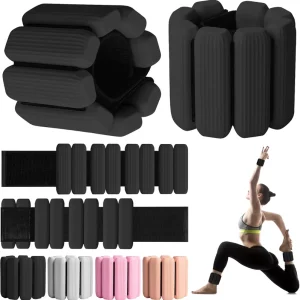 Pack of 2 Adjustable Wearable Silicone Wrist and Ankle Weight Bangles for Walking, Running, Swimming, Yoga and Pilates