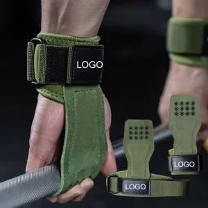 Padded Palm Lifting Grip Pads with Adjustable Wrist Straps for Weightlifting
