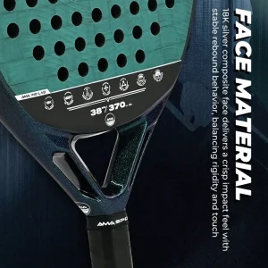 Padel Racket 18K Carbon Fiber Tennis Racket Shock Absorbing Versatile for Attack & Defense Advanced Players’ Training & Matches