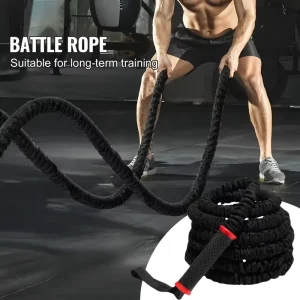 Pair of Fitness Battle Ropes for Arm Strength, Endurance, Cardio, and Home Gym Workouts