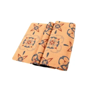 Pattern Printed Cork Yoga Mat 3mm Non-Slip Fitness Pad for Pilates Aerobic Workout