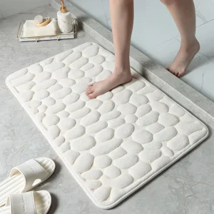 Pebble Texture Water-Absorbent Memory Foam Anti-Slip Bathroom Door Mat