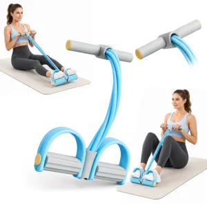 Pedal Resistance Band with Handles for Abs Exercises Foam Handles Workout