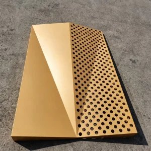 Perforated Aluminum Panel Hollow Facade System, Powder-Coated, Fireproof, for Commercial Building and Villa Exterior