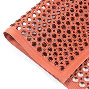 Perforated Anti-Fatigue Oil-Proof Rubber Mat Hollow Drainage Honeycomb Roll Mat for Kitchens and Workshops