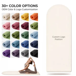 Personalised Non-Slip Oval Curve TPE Yoga Mat Cream Beige Gym Workout Mat Custom