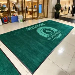 Personalized Logo Anti-Slip Entryway Floor Mat Nylon Indoor Outdoor Commercial Rubber Door Mat