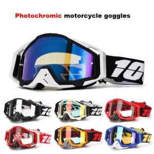 Photochromic Motocross Goggles UV400 Windproof Motorcycle Glasses for Off Road Dirt Bike All Weather MTB Riding Goggles