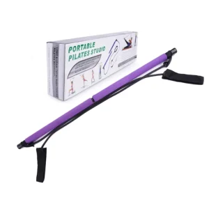 Pilates Accessories Kit Stainless Steel Adjustable Bar and Latex Resistance Bands for Yoga