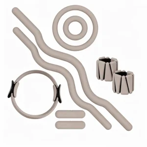 Pilates Accessories Kit with Magic Circle, Adjustable Silicone Ankle Weights, Toning Bar and Power Ring for Home Gym Workouts