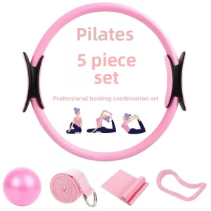 Pilates Accessories Kit with Resistance Band and Yoga Ball, Poly-Cotton Material