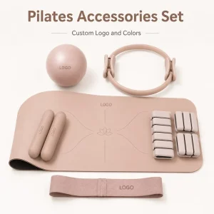 Pilates Accessories Set with Yoga Mat Dumbbells Ball Bands and Ankle Weights for Home Studio Training