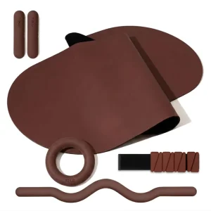 Pilates Accessories Silicone Dumbbells Wrist Ankle Weights Women Pilates Ring Chocolate Brown Yoga Mat Pilates Kit