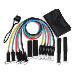 Pilates Accessories Training Resistance Bands 11pcs Elastic Force Gym Fitness Exercises Multifunctional Latex Free TPE Tube Set